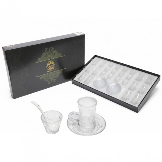 طقم من 48 فنجان قهوة عربي وشاي مع صحون