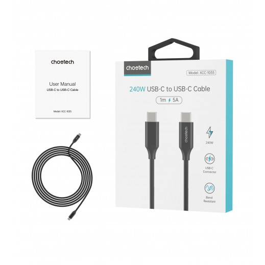 كبيل شحن 240 واط من Type-C إلى 1.2Type-C متر من شويتك