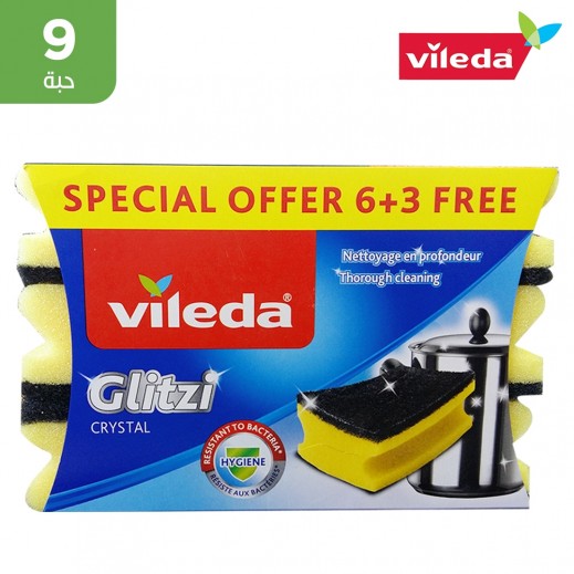 فيليدا – إسفنج للجلي مع كريستال منظف 6 + 3 مجاناً - يتم التوصيل بواسطة توصيل فاست