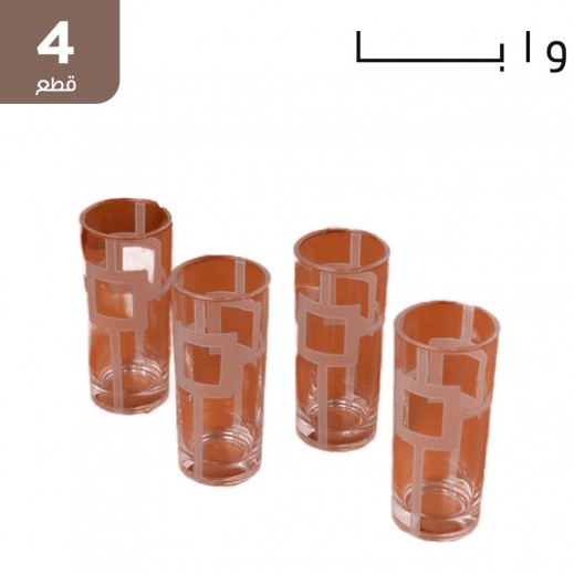 وابا - طقم كاسات زجاج 230 مل - 4 حبة