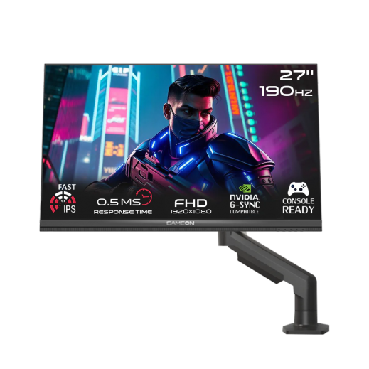 جيم اون شاشة ألعاب ميدنايت برو إكس سيريز27 بوصة عالية الوضوح مع حامل - أسود - يتم التوصيل بواسطة  Taw9eel خلال يومين عمل 