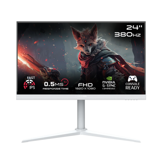 جيم اون شاشة ألعاب Artic Pro Series مقاس 24 بوصة عالية الوضوح - ابيض - يتم التوصيل بواسطة  Taw9eel خلال يومين عمل 