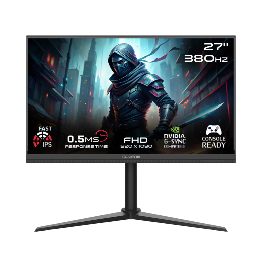 جيم اون شاشة ألعاب Midnight Pro Series مقاس 27 بوصة عالية الدقة - اسود - يتم التوصيل بواسطة  Taw9eel خلال يومين عمل 