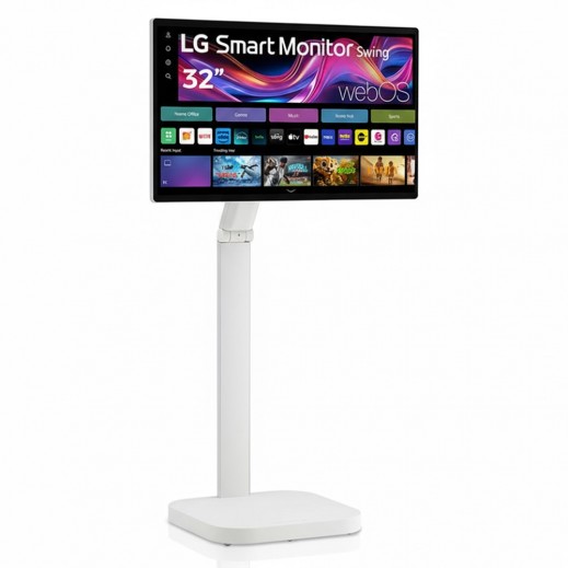 إل جي شاشة ذكية سوينغ 32 بوصة بدقة 4 كى UHD شاشة لمس IPS مع حامل متحرك - يتم التوصيل بواسطة  Taw9eel خلال يومين عمل 