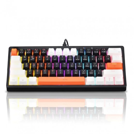 جاميون لوحة مفاتيح الألعاب السلكية من سلسلة AEROX بمفاتيح حمراء - الإنجليزية/العربية - يتم التوصيل بواسطة  Taw9eel خلال يومين عمل 