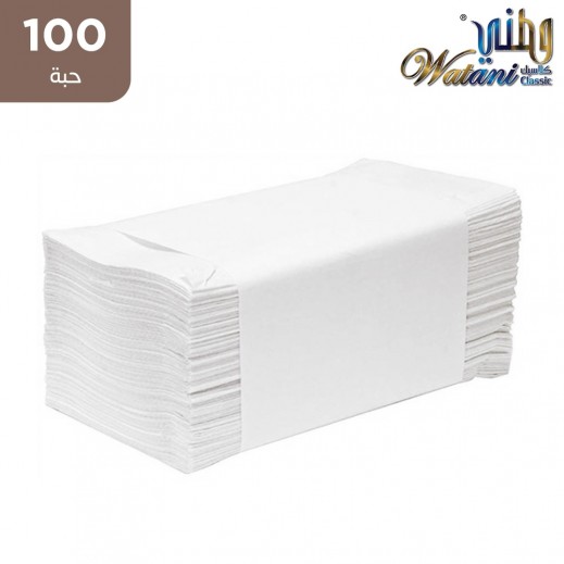 وطنى - مناشف متداخلة - 100 × 2 رقائق - يتم التوصيل بواسطة توصيل فاست