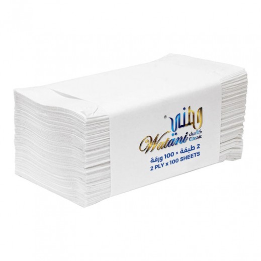 وطني - ورق تنشيف الأيدي انترفولد 2 طبقة 100 ورقة 1 عبوة - يتم التوصيل بواسطة توصيل فاست