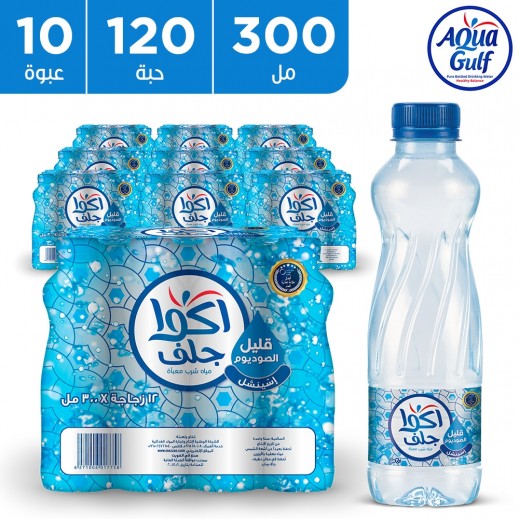اكوا جلف مياه شرب إسينشل قليلة الصوديوم 120 × 300 مل 