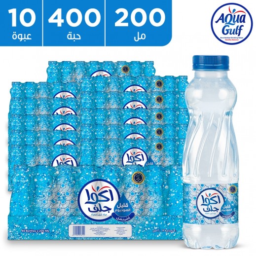 اكوا جلف مياه شرب إسينشل قليلة الصوديوم 400 × 200 مل  - يتم التوصيل بواسطة توصيل الجملة خلال 8 ساعات عمل