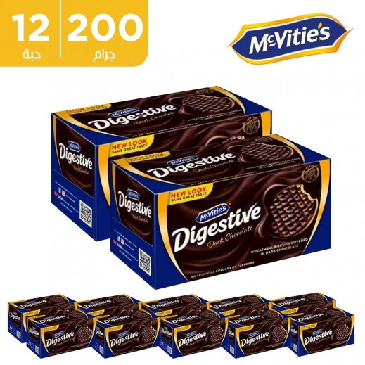 Mc Vitie's Digestive Dark Chocolate Biscuits 12 x 200 g