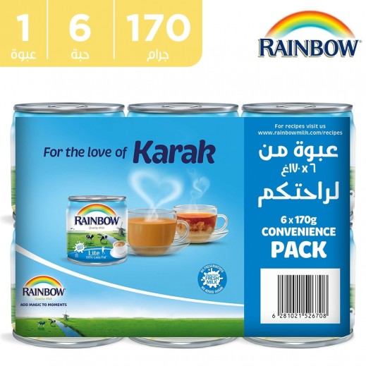 أبو قوس – حليب مبخر لايت 6 × 170 جم - يتم التوصيل بواسطة توصيل فاست
