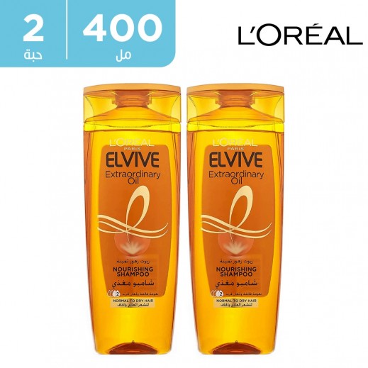 لوريال - شامبو إلفيف بالزيت المغذّى - 2 × 400 مل - يتم التوصيل بواسطة توصيل فاست