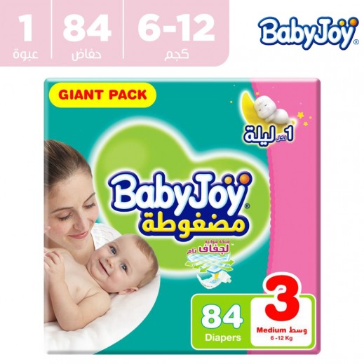 بيبى جوى - حفاضات الماسية مقاس 3 وسط (6-12 كجم) عبوة ضخمة 84 حفاضة - يتم التوصيل بواسطة توصيل فاست