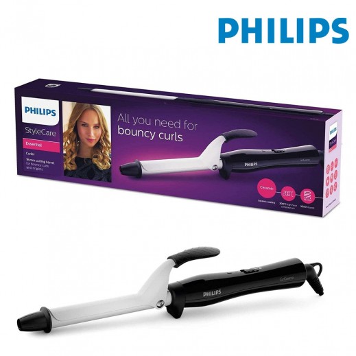 فيليبس - جهاز تجعيد الشعر - أسود / أبيض - يتم التوصيل بواسطة توصيل فاست