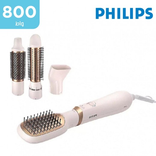 فيليبس - مصفف شعر 3000 بقوة 800 واط 3 إعدادات للحرارة و4 ملحقات - يتم التوصيل بواسطة توصيل فاست