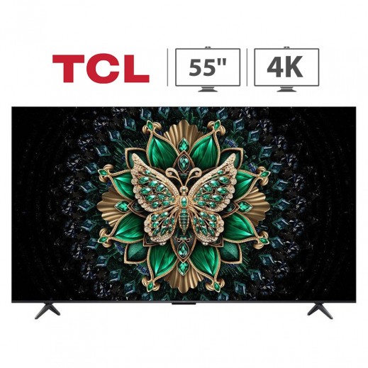 تي سي إل - تلفزيون جوجل ميني LED بدقة 4K مقاس 55 بوصة 55C6K - أسود - يتم التوصيل بواسطة Xcite فى خلال 3 ايام عمل