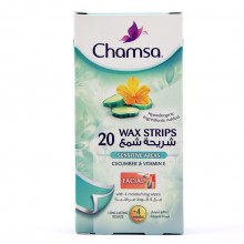 شامزا – شرائح شمعية طبيعية بالخيار وفيتامين E لإزالة شعر الوجه 20 شريحة