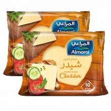 المراعي - جبنة شيدر 10 شرائح 200 جم 2 عبوة