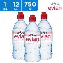 إفيان – مياه معدنية طبيعية سبورت كاب 12 × 750 مل