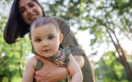 Mother and baby happy moment