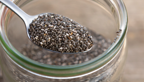 Storing chia seeds in a jar