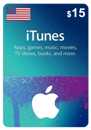 US iTunes Card $15 value