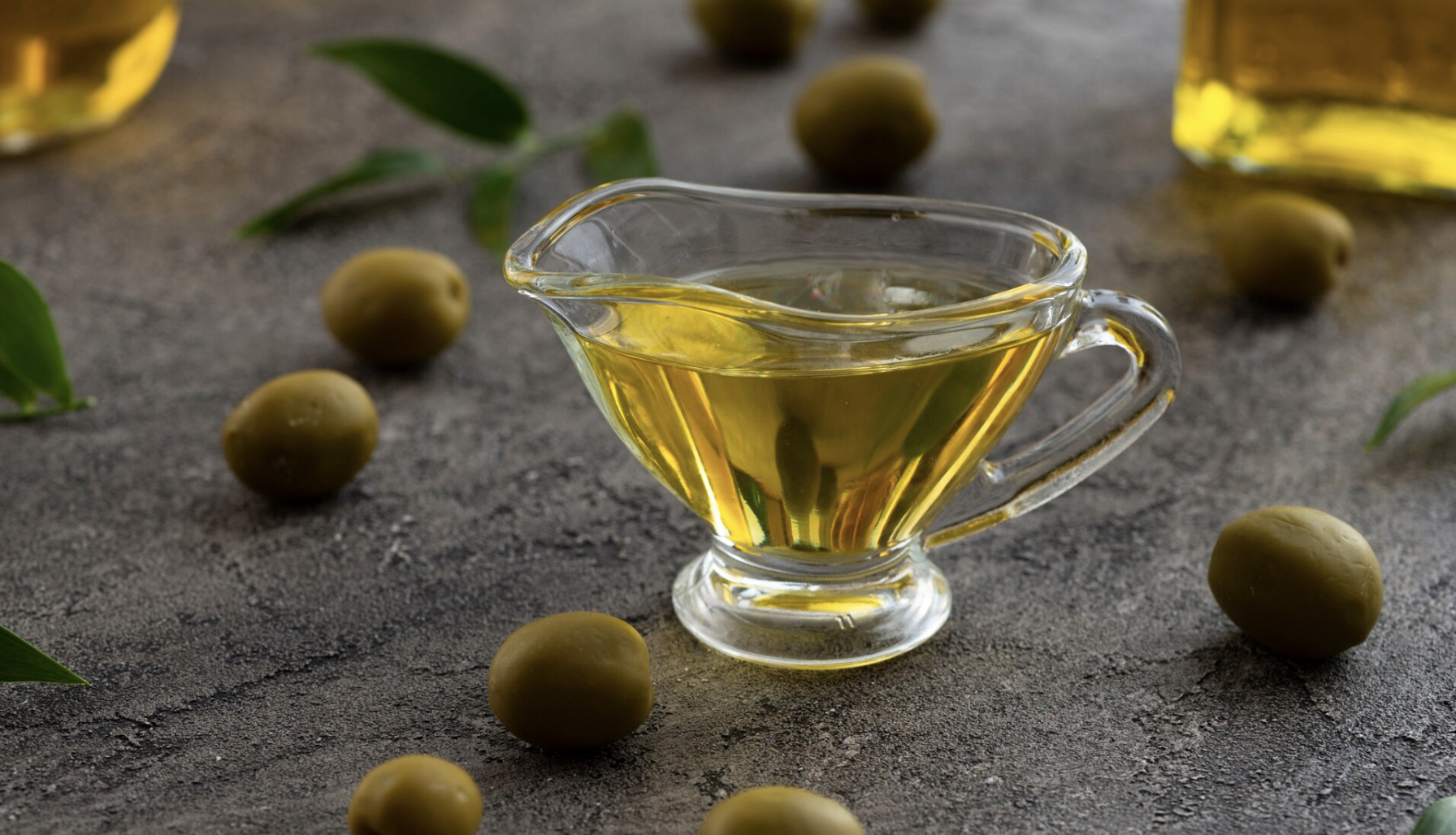 Olive oil serving bowl with bread